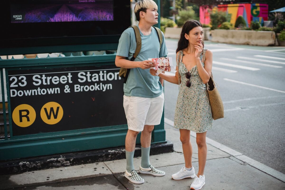 people waiting for public transportation
